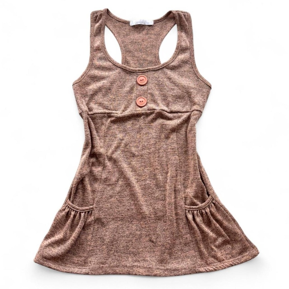 Y2K Brown Charlotte Russe Babydoll Tank Top Small